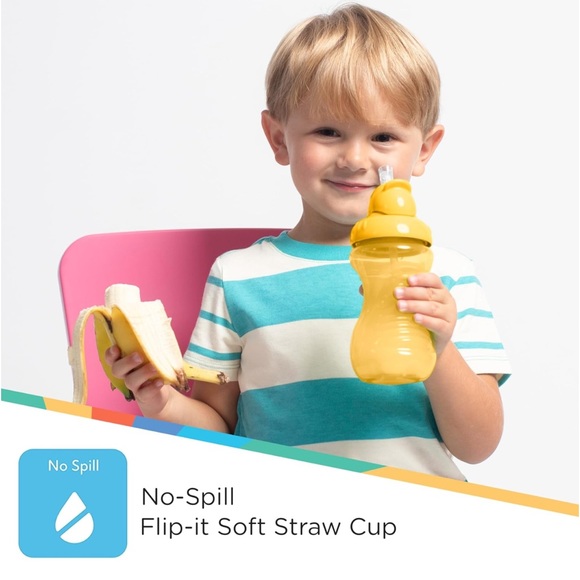 Nuby 2-Pack No-Spill Flip-It Cups, 10 Ounce, Red/Aqua - Picture 5 of 5